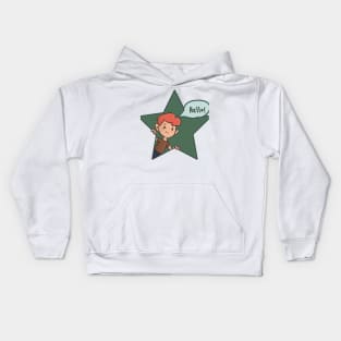 boy looks out of the star Kids Hoodie